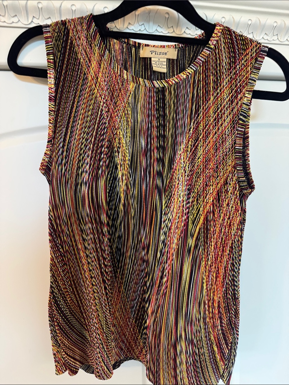 Pleated Multicolor Tank Top by Plisse